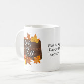 離れ素朴秋マグに備えた木材 コーヒーマグカップ (正面左)