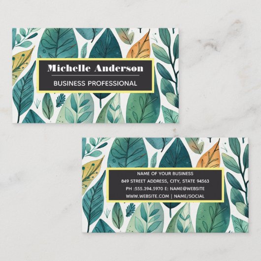 離れ自然・パターンの背景 名刺 (正面/裏面)