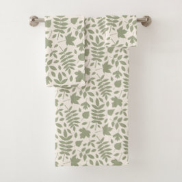 離れ落ちたPattern Green on Cream バスタオルセット