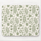 離れ落ちたPattern Green on Cream マウスパッド (正面)