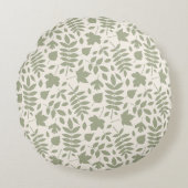 離れ落ちたPattern Green on Cream ラウンドクッション (正面)