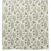 離れ落ちたRptパターン緑のクリーム シャワーカーテン (正面)