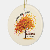離れ落ち、秋が呼び出し – 居心地の良い秋 セラミックオーナメント (左)