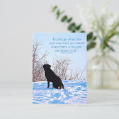 離れ追跡 – 感動的引用文- Black Lab ポストカード (スタンド正面)