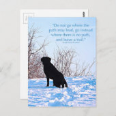 離れ追跡 – 感動的引用文- Black Lab ポストカード (正面/裏面)