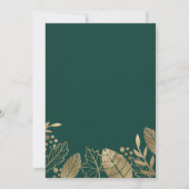 離れ金ゴールドエメラルドグリーンモダンブライダルシャワー 招待状 (裏面)