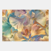 離れ金ゴールドピンクブルー ラッピングペーパーシート (正面)