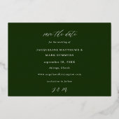 離れ金ゴールド&ユーカリV写真Save the Date Gre 箔招待状 (裏面)