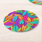 離れ鮮やかはっきりした数々の色デザイン ラウンドペーパーコースター (アングル)