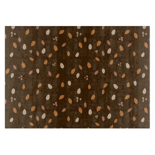 離れ&ブランチ暗秋のどんぐり茶色のバックグロ カッティングボード (正面)