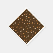 離れ&ブランチ暗秋のどんぐり茶色のバックグロ スタンダードカクテルナプキン (角)