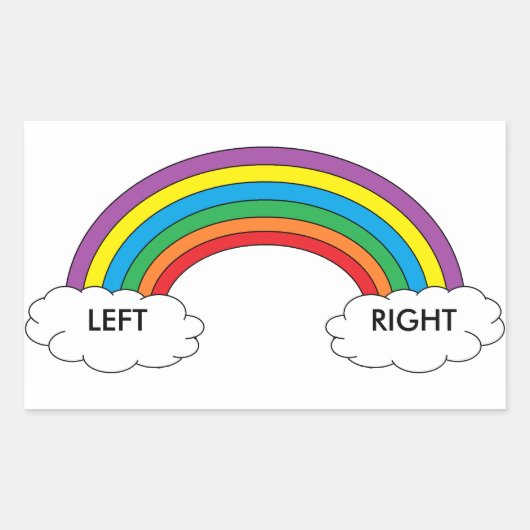 離れ/Right Shoe Stickers (Rainbow) 長方形シール (正面)