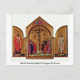 離れ:St.Nicholas;右:DuccioによるSt.Gregory ポストカード