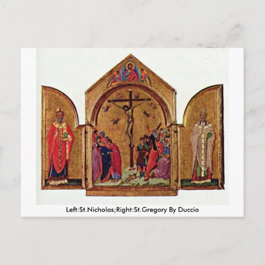 離れ:St.Nicholas;右:DuccioによるSt.Gregory ポストカード (正面)