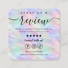 離れAレビューのロゴ入血性オパールスタイリッシュ スクエア名刺