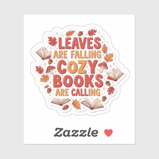 離れIs Falling Cozy Books Are Calling Sticker シール (シート)
