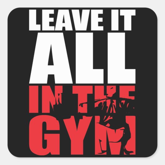 離れIt All In The Gym - Squat Leg Dayトレーニング スクエアシール (正面)