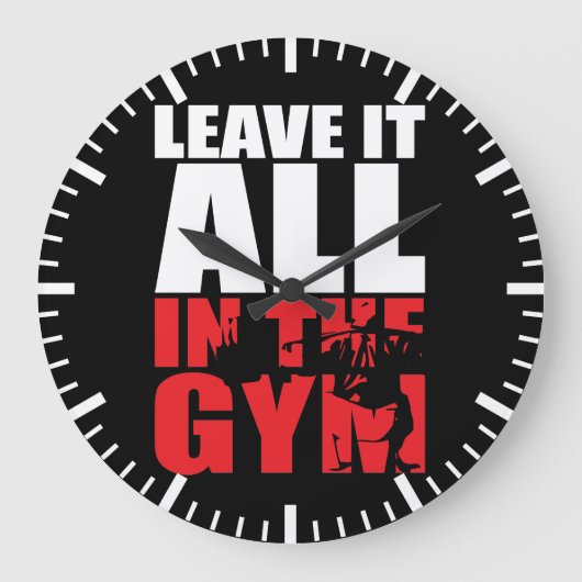 離れIt All In The Gym - Squat Leg Dayトレーニング ラージ壁時計 (正面)