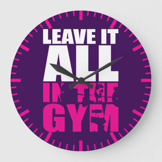 離れIt All In The Gym - Women's Squatトレーニング ラージ壁時計 (正面)