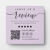 離れReview Social Media Qr Code Logo Purple フォトプラーク (正面)