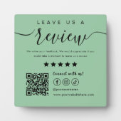 離れReview Social Media Qr Code Mint Green フォトプラーク (正面)