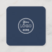 離れReview Social Media Qr Code Navy Blue スクエア名刺 (裏面)