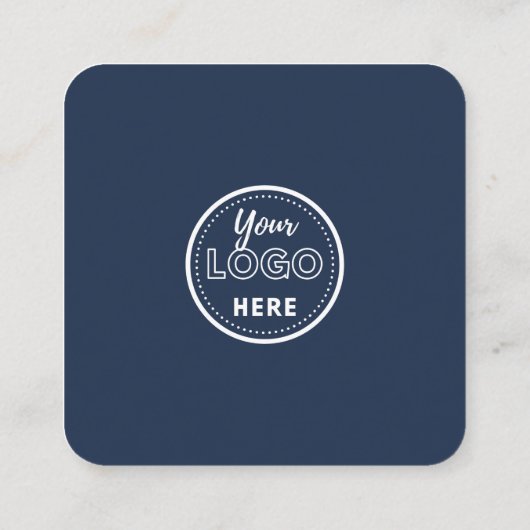離れReview Social Media Qr Code Navy Blue スクエア名刺 (裏面)