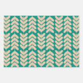 離れStems & Stems北欧の植物模様トリオ ラッピングペーパーシート (正面2)