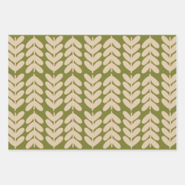 離れStems & Stems北欧の植物模様トリオ ラッピングペーパーシート