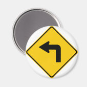 離れTurn Ahead Highway Sign マグネット (正面/裏面)