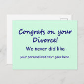 離婚おめでとう ポストカード (正面/裏面)