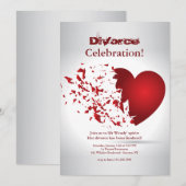 離婚おめでとう Broken Heart Divorce Celebration 招待状 (正面/裏面)
