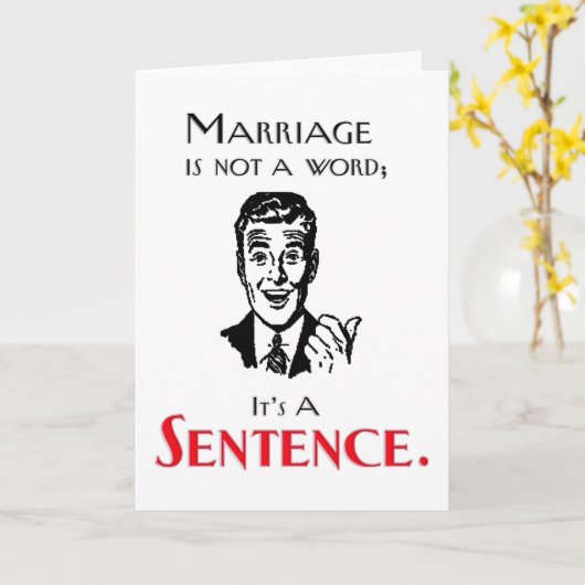 離婚おもしろいジョークの挨拶状 カード (黄色い花)