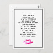 離婚おもしろいバラは赤詩 ポストカード (正面/裏面)