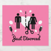 離婚おもしろいパーティの招待状 スパークリングワインラベル (シングルラベル)