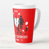 離婚おもしろいパーティー カフェラテマグ (右アングル)