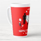 離婚おもしろいパーティー カフェラテマグ (左アングル)