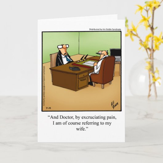 離婚おもしろいユーモアあいさつカード カード (黄色い花)