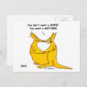 離婚おもしろい発表カンガルーアニメ 案内ポストカード (正面/裏面)