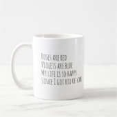 離婚おもしろい詩ミニマリストのコーヒーマグ コーヒーマグカップ (左)