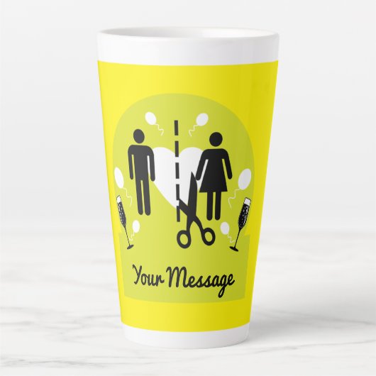 離婚おもしろい遺族悔やみや弔慰 カフェラテマグ (正面)