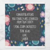 離婚お祝いカスタム ワインラベル (シングルラベル)