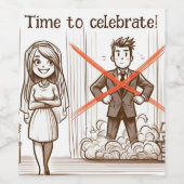 離婚お祝い ワインラベル (シングルラベル)