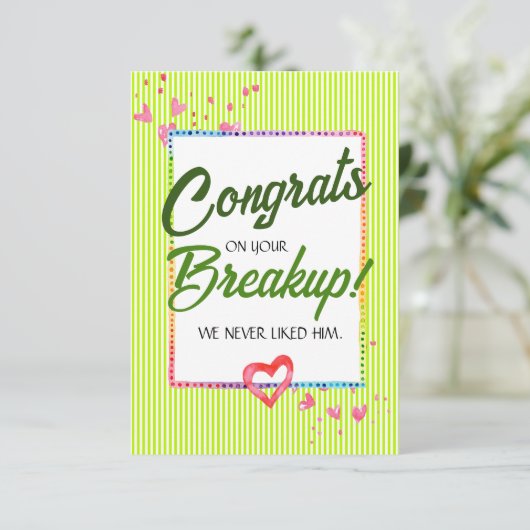 離婚かわいらしおもしろい又は別れの祝辞 サンキューカード (スタンド正面)