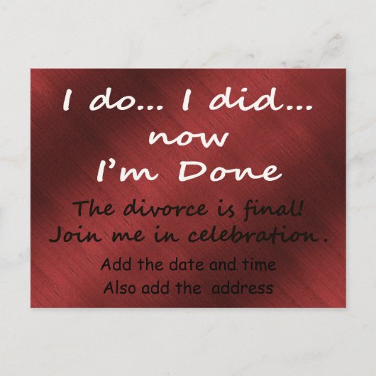 離婚が成立しました ポストカード (正面)