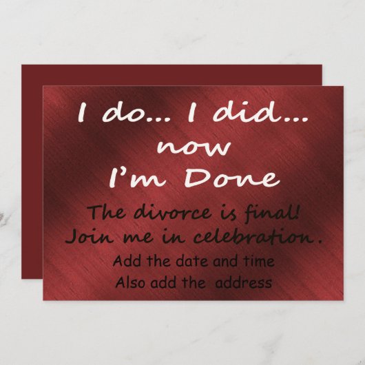 離婚が決まった 招待状 (正面/裏面)