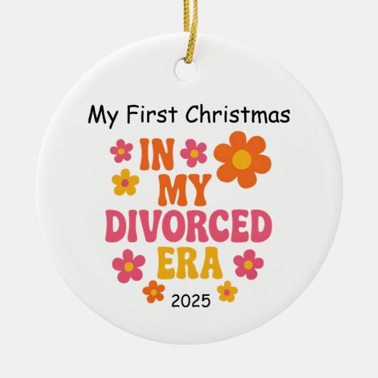 離婚した私の時代の最初の元結おもしろい婚 セラミックオーナメント (正面)