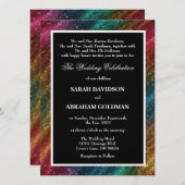 離婚した親レインボー結婚式招待状 招待状 (正面/裏面)