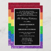 離婚した親レインボー結婚式招待状 招待状 (正面/裏面)