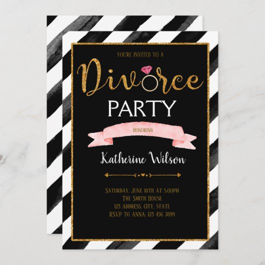 離婚のパーティの招待状 招待状 (正面/裏面)